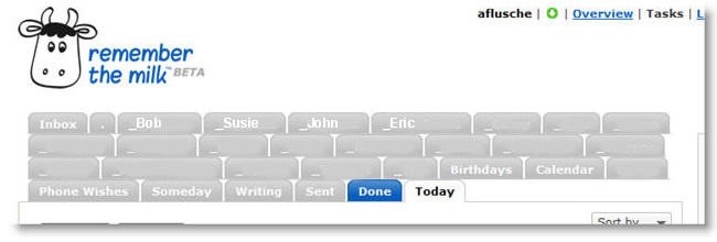 Remember the Milk - lists